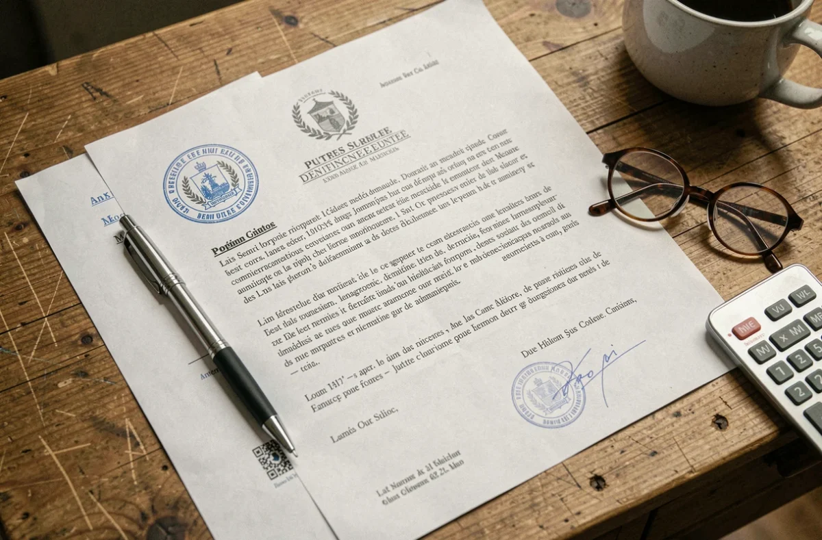 Documents administratifs liés à l'allocation personnalisée d'autonomie et au patrimoine successoral sur un bureau