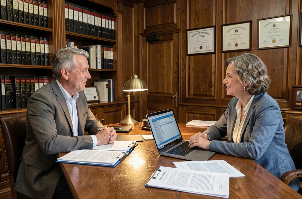 Famille rencontrant un notaire pour discuter de la récupération de l'APA sur la succession immobilière